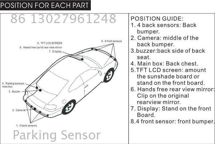 New Buzzer Only Parking Sensor with 4 Sensors 5