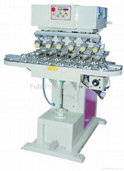 six color pad printer with conveyor