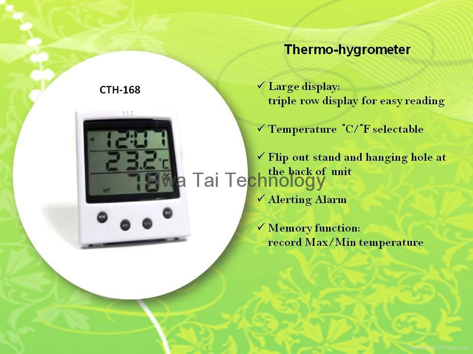 Thermometer & Hygrometer with Alarm Clock 2