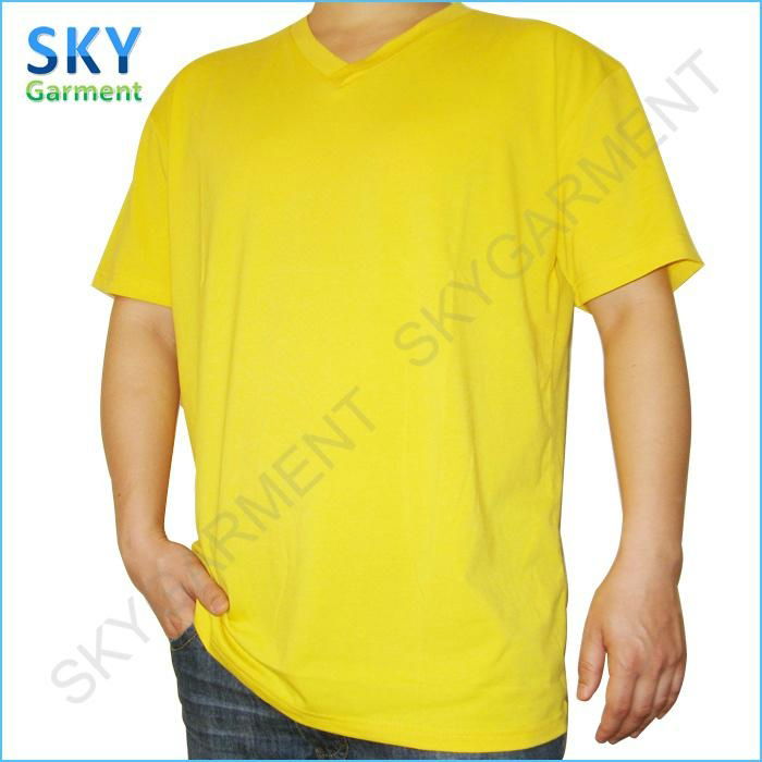 210GSM Lycra Cotton V-Neck Advertising T-Shirt China  2