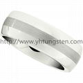 White tungsten ring.Tungsten