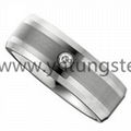 White tungsten ring.Tungsten