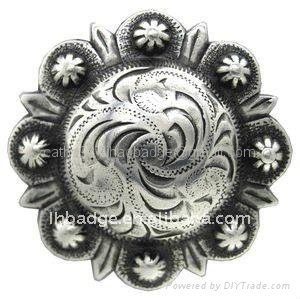 antique color dealding flower button badge 