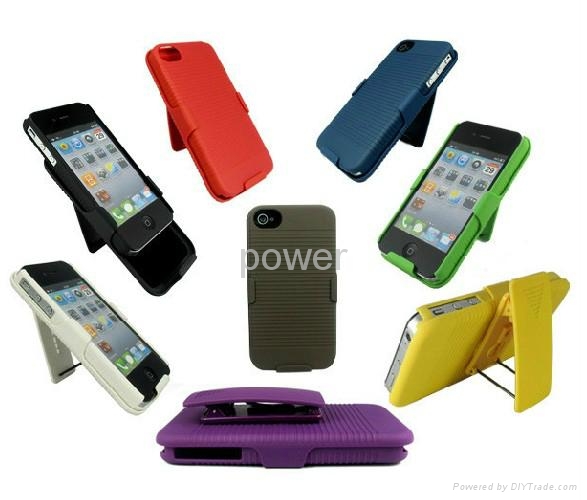 Slide Series Case with Belt Clip Holster With Stand for iPhone 4G 4S