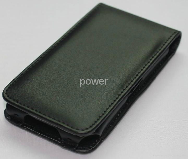 Black Leather Case For Apple iphone 4 4G 4S 2