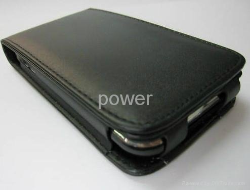 Black Leather Case For Apple iphone 4 4G 4S 4