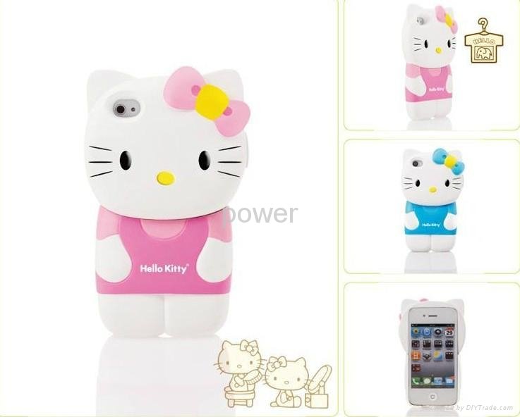 2 in1 Cute 3D Hello Kitty Hard Case for iphone 4 4G 4S more color