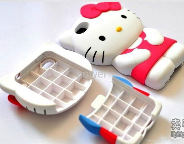 2 in1 Cute 3D Hello Kitty Hard Case for iphone 4 4G 4S more color 4