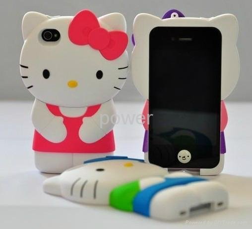 2 in1 Cute 3D Hello Kitty Hard Case for iphone 4 4G 4S more color 5