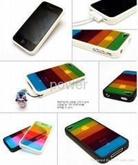 Rainbow Stripes Rubber Case For iphone 4 4G 4S