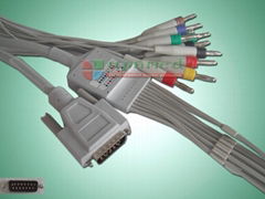 Nihon Kohden 10-lead EKG cable with leadwires