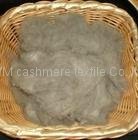 100% dehaired light grey cashmere fiber
