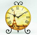 European classical iron Eiffel Tower clock 1