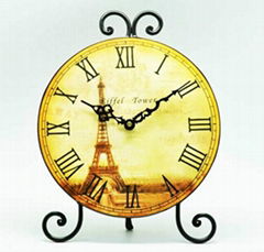 European classical iron Eiffel Tower clock