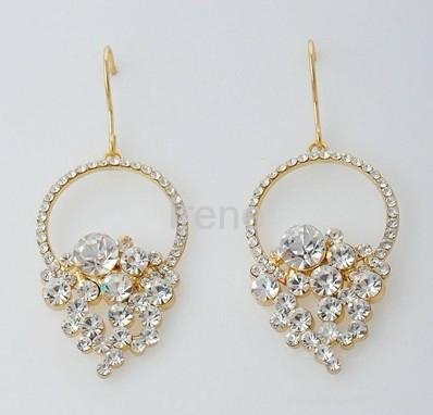 2012 fashion rhinestone earring new design and low price