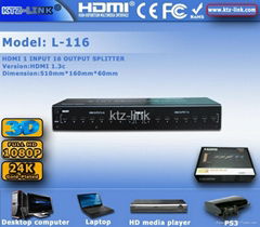 3D 1×16 HDMI Splitter 1080p