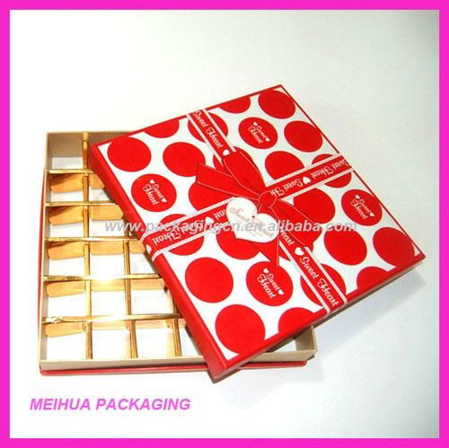 Colorful paper chocolate box with pvc tray inside