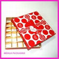 Colorful paper chocolate box with pvc