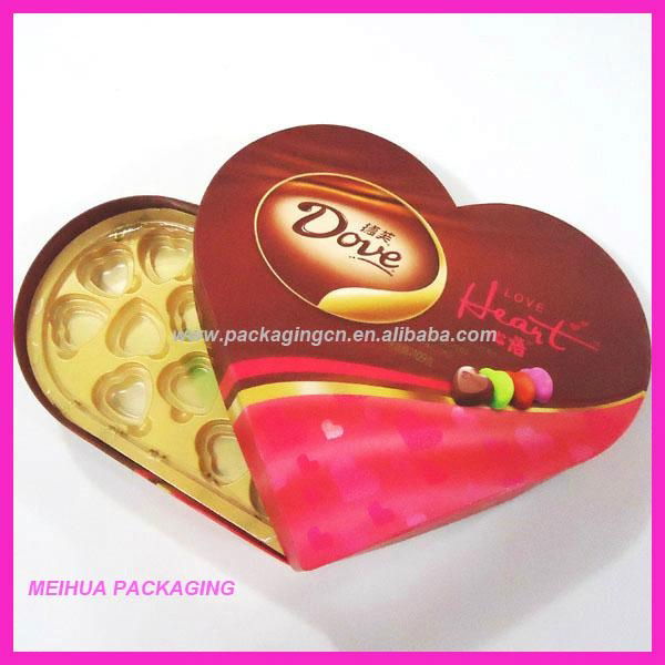 Paper chocolate box in heart-shaped
