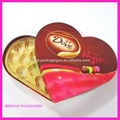 Paper chocolate box in heart-shaped