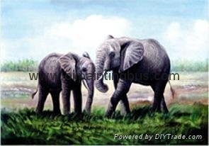 Animal elephant oil painting art craft    