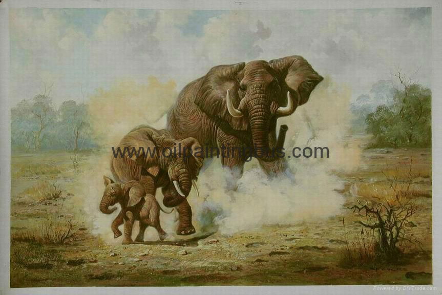 Animal elephant oil painting art craft     2