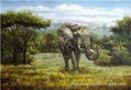 Animal elephant oil painting art craft     3