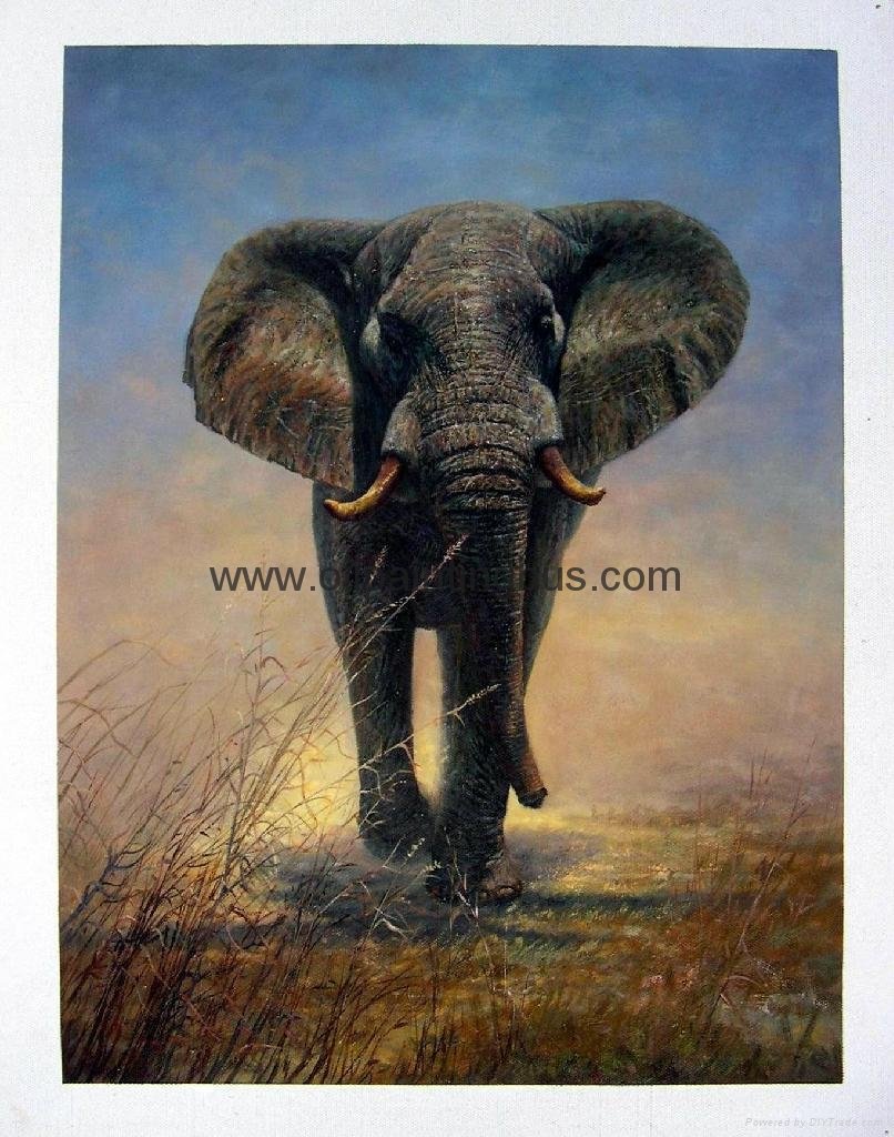 Animal elephant oil painting art craft     4