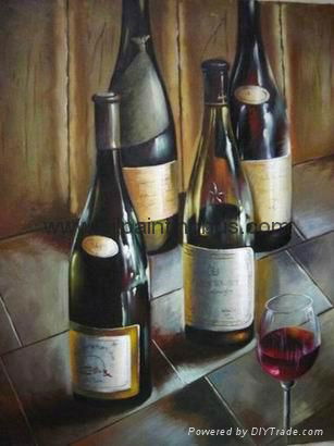 still life bottle oil painting craft art  3