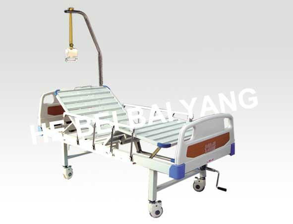 A-112 Movable Double-function Manual Hospital Bed with ABS Bed Head 3