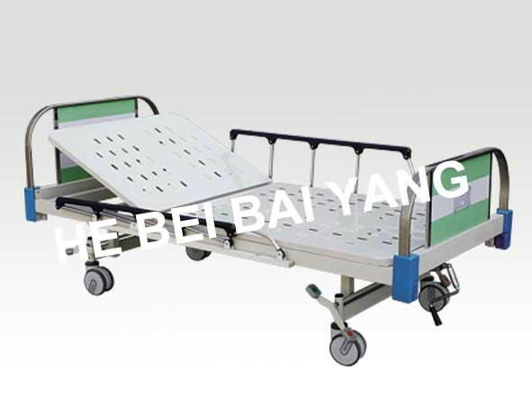 A-112 Movable Double-function Manual Hospital Bed with ABS Bed Head 4