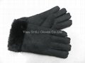 Leather wool boots tip gloves Warm