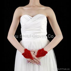 short lace rose glove bridal gloves evening gloves ladies stain gloves ha