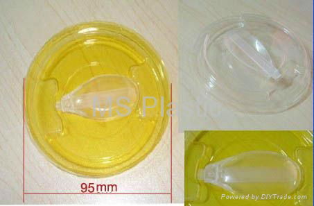 Transparent Plastic Pet Cup Lid with Spoon 2