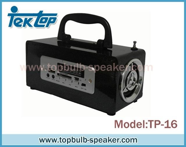 wooden mini vibration speaker with rgb light sd fm function 2