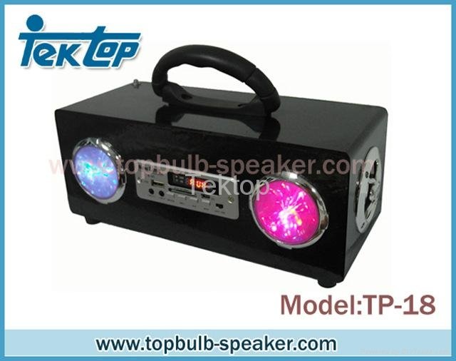 wooden usb laptop speakers with fashion flowery light 4
