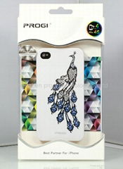 Rihnestone bling peacock design for iphone case cover