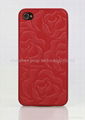 high quality elegant leather  Rose design for iphone case cover 1