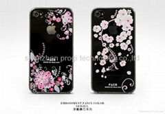 Embossment Fancy Color Diamond iphone4/4S case cover