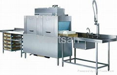 Rack conveyor type dishwasher