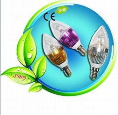 IP54 3pcs 3.5w led candle light with AL6063 & Glass