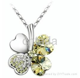 four leaf clover series Austria crystal neckalce 3