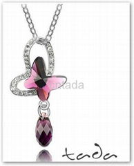 rain butterfly series Austria crystal necklace