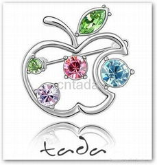 sweet small apple series Austria crystal brooch