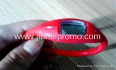 fashion multi color silicone wristband with watch