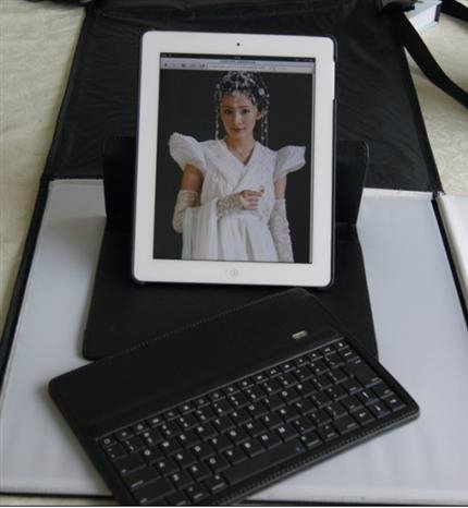 leather case with bluetooth keyboard for ipad 4