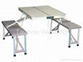 Four Seat Aluminum Picnic linked table&chairs 5