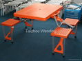 Outdoor Yellow Plastic Folding Camping Picnic Table 4