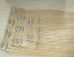 Top quality 100% remy human clip in hair extension