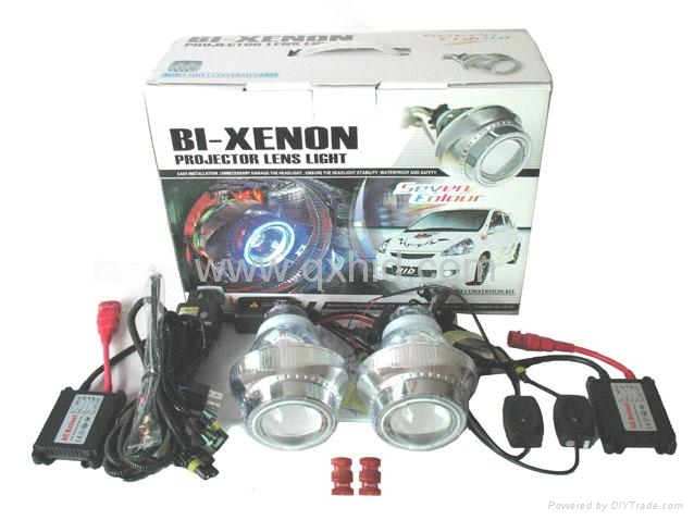 HID Bi Xenon Headlight Projector Lens Kit with Angel Eye - QX-004 - Super  (Hong Kong Manufacturer) - Other Lights & Lighting - Lighting